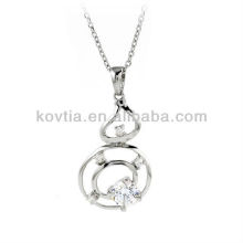 Wholesale cubic zircon diamond pendant with 925 sterling silver